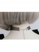 Fashion Retro Personality Simple Female Black Mesh Letter Collar