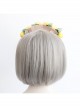 Fashion Retro Personality Bride Yellow Fabric Flower White Veil Female Headband