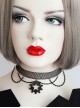 Punk Retro Fashion Personality Black Female Star Tassel Gear Mesh Collar