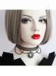 Punk Retro Fashion Personality Black Female Star Tassel Gear Mesh Collar