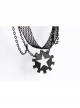 Punk Retro Fashion Personality Black Female Star Tassel Gear Mesh Collar