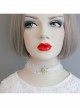 Fashion Sweet Girl Cute Blue Flowers White Lace Bride Female Collar