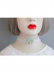 Seaside Travel Fashion White Fabric Blue Shell Pearl Lace Female Elastic Collar