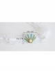 Seaside Travel Fashion White Fabric Blue Shell Pearl Lace Female Elastic Collar