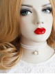 White Bells Double-Layer Retro Simple And Stylish Personality Female Elastic Collar