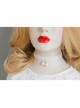 White Bells Double-Layer Retro Simple And Stylish Personality Female Elastic Collar