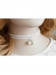 White Bells Double-Layer Retro Simple And Stylish Personality Female Elastic Collar