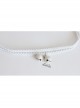 White Bells Double-Layer Retro Simple And Stylish Personality Female Elastic Collar