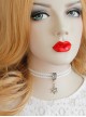 Retro Snowflake Personality Girl Loli Cute Fashion White Elastic Collar