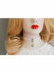 Retro Snowflake Personality Girl Loli Cute Fashion White Elastic Collar