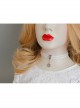 Retro Snowflake Personality Girl Loli Cute Fashion White Elastic Collar