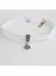 Retro Snowflake Personality Girl Loli Cute Fashion White Elastic Collar