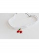 Fashion Retro Personality Red Cherry White Double Layer Female Elastic Collar