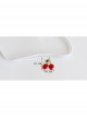 Fashion Retro Personality Red Cherry White Double Layer Female Elastic Collar