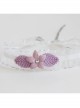 Lolita Girl Cute Fashion Personality Purple Flower White Lace Elastic Collar