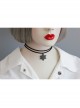Simple Fashion Double-Layer Black Retro Velvet Rope Six-Pointed Star Pendant Punk Female Short Necklace