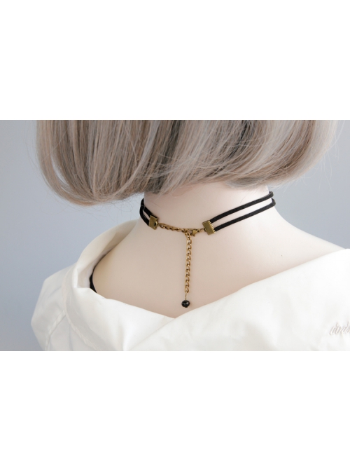 Handmade Retro Fashion Gothic Love Black Drop Diamond Female Choker