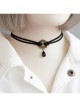 Handmade Retro Fashion Gothic Love Black Drop Diamond Female Choker