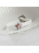 Fashion Retro Casual Cute White Velvet Rope Pink Flowers Fine Female Short Necklace