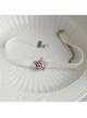 Fashion Retro Casual Cute White Velvet Rope Pink Flowers Fine Female Short Necklace