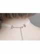 Fashion Retro Casual Cute White Velvet Rope Pink Flowers Fine Female Short Necklace