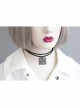 All-Match Retro Double-Layer Fashion Personality Stripes Geometric Black Female Collar