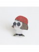 Cute Fashion Personality Cartoon Red Hat Sunglasses Short Hair Girl Female Brooch