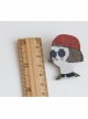 Cute Fashion Personality Cartoon Red Hat Sunglasses Short Hair Girl Female Brooch