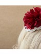 Bride Fashion Retro Personality Red Flower Gemstone Gold Lace Top Hat Hairpin
