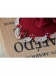 Bride Fashion Retro Personality Red Flower Gemstone Gold Lace Top Hat Hairpin