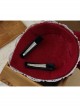 Bride Fashion Retro Personality Red Flower Gemstone Gold Lace Top Hat Hairpin