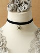 Retro Fashion Little Sun Pendant Female Retro Christmas Party Black Velvet Rope Choker