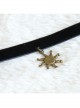 Retro Fashion Little Sun Pendant Female Retro Christmas Party Black Velvet Rope Choker