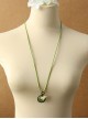 Little Bird Green Velvet Rope Retro Round Pendant Simple Fashion Female Long Necklace