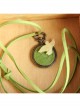 Little Bird Green Velvet Rope Retro Round Pendant Simple Fashion Female Long Necklace