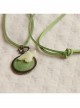 Little Bird Green Velvet Rope Retro Round Pendant Simple Fashion Female Long Necklace