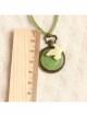 Little Bird Green Velvet Rope Retro Round Pendant Simple Fashion Female Long Necklace