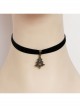 Simple Retro Christmas Tree Fashion Black Velvet Ribbon Female Short Necklace