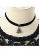 Simple Retro Christmas Tree Fashion Black Velvet Ribbon Female Short Necklace