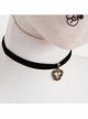 Retro Fashion Personality Love Garland Pendant Black Velvet Rope Female Short Necklace