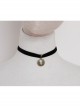 Retro Personality Fashion Black Velvet Rope Love Wings Pendant Simple Female Short Necklace
