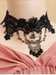 Gothic Punk Fashion Retro Prom Mask Black Rose Flower Pearl Lace Female Choker
