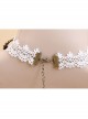 Exaggerated Baroque Retro Personality Love Wings Peacock White Lace Pearl Fashion Female Short Necklace