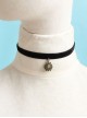 Retro Fashion Simple Cartoon Sun Pendant Black Velvet Rope Gothic Female Short Necklace