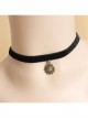 Retro Fashion Simple Cartoon Sun Pendant Black Velvet Rope Gothic Female Short Necklace
