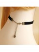 Retro Fashion Simple Cartoon Sun Pendant Black Velvet Rope Gothic Female Short Necklace