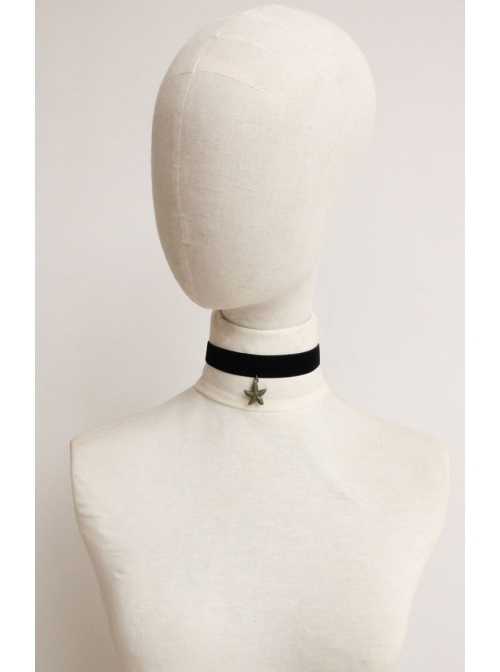 Fashion Retro Simple Starfish Pendant Black Velvet Rope Female Short Necklace
