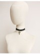 Cute Fashion Retro Personality Black Lace Flower Cross Pendant Female Collar