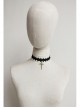 Gothic Retro Fashion Personality Vampire Cross Pendant Black Lace Female Choker