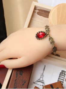 Vintage Palace Ruby Personality Female Fashion Handmade Bracelet